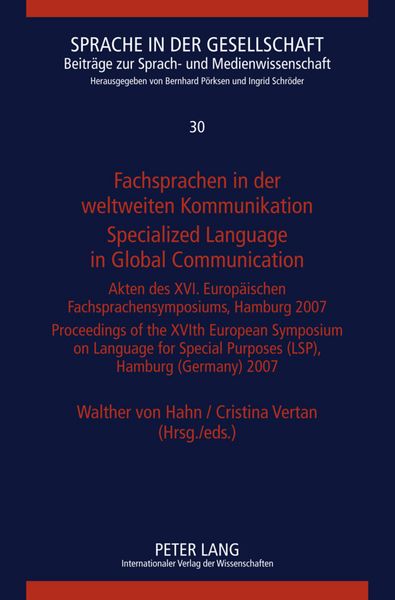 Produktbild: Fachsprachen in der weltweiten Kommunikation / Specialized Language in Global Communication