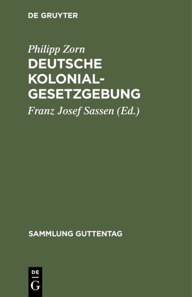 Produktbild: Deutsche Kolonialgesetzgebung