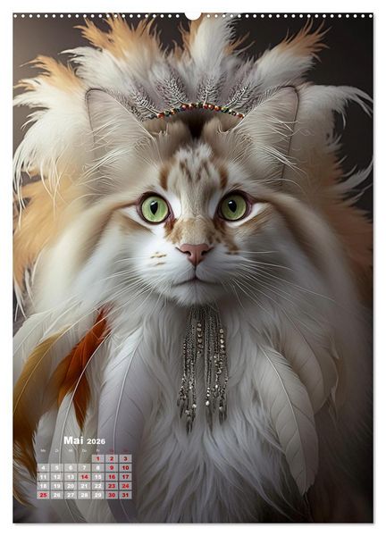 Produktbild: Inka Katzen - Katzen sind die wahren Herrscher (hochwertiger Premium Wandkalender 2026 DIN A2 hoch), Kunstdruck in Hochglanz