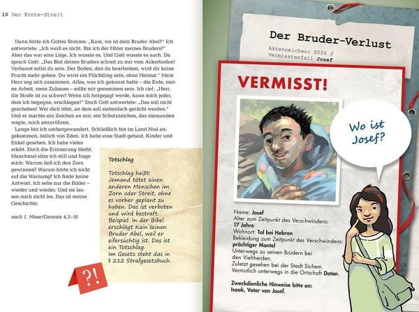 Produktbild: Die 15 spannendsten Kriminalf&auml;lle in der Bibel. Bibelgeschichten f&uuml;r Kinder als Detektivgeschichten zum Mitmachen. Bibelwissen und christliche Werten entdecken. Kinderbuch ab 8 Jahre