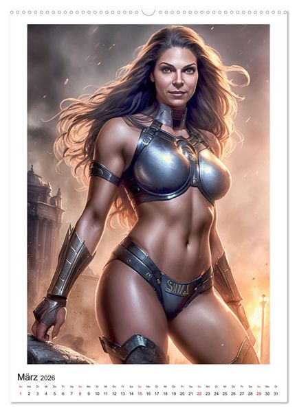 Produktbild: Mythos Kriegerin (Wandkalender 2026 DIN A2 hoch), CALVENDO Monatskalender
