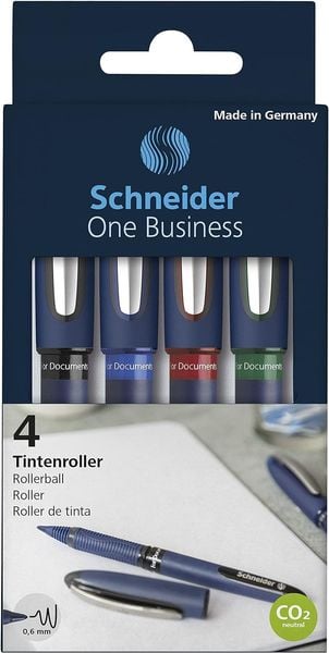 Produktbild: Schneider Tintenroller One Business, 0.6 mm, 4er Set