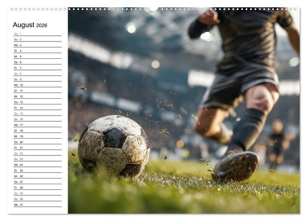 Produktbild: Fu&szlig;ball Kalender - Das Spiel unseres Lebens (hochwertiger Premium Wandkalender 2026 DIN A2 quer), Kunstdruck in Hochglanz