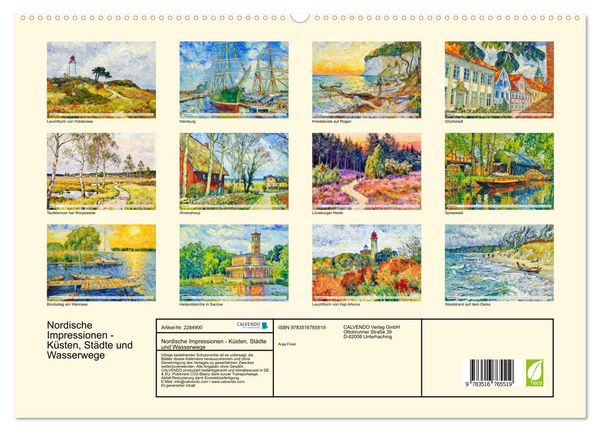 Produktbild: Nordische Impressionen - K&uuml;sten, St&auml;dte und Wasserwege (hochwertiger Premium Wandkalender 2027 DIN A2 quer), Kunstdruck in Hochglanz
