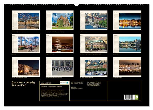 Produktbild: Stockholm - Venedig des Nordens (Wandkalender 2026 DIN A2 quer), CALVENDO Monatskalender