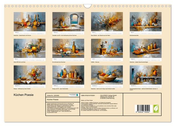 Produktbild: K&uuml;chen Poesie (Wandkalender 2027 DIN A3 quer), CALVENDO Monatskalender