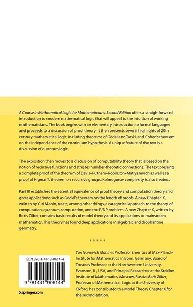 Produktbild: A Course in Mathematical Logic for Mathematicians