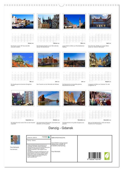 Produktbild: Danzig - Gdansk (hochwertiger Premium Wandkalender 2026 DIN A2 hoch), Kunstdruck in Hochglanz