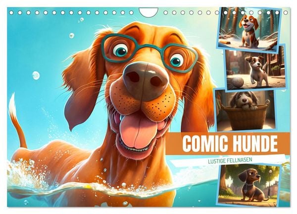 Comic Hunde (Wandkalender 2026 DIN A4 quer), CALVENDO Monatskalender