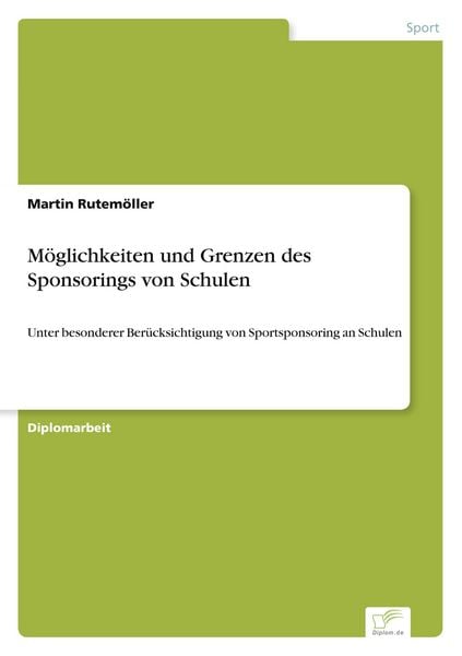 Produktbild: M&ouml;glichkeiten und Grenzen des Sponsorings von Schulen