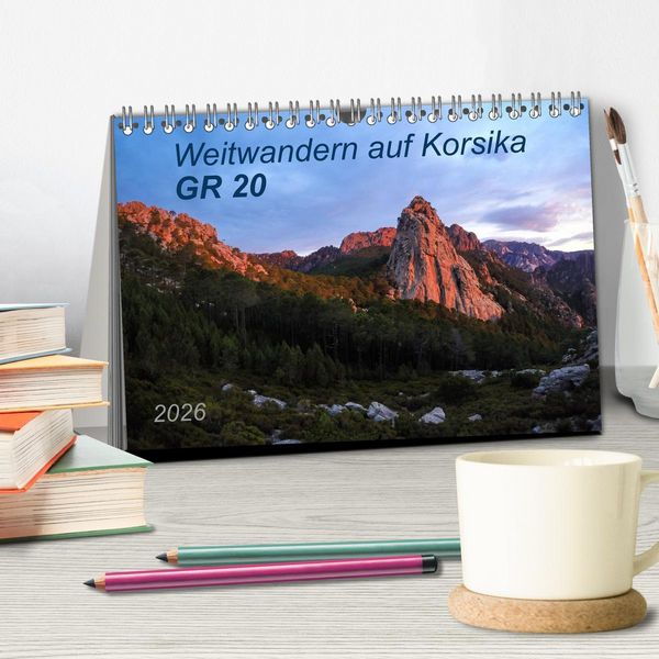 Produktbild: Weitwandern auf Korsika GR 20 (Tischkalender 2026 DIN A5 quer), CALVENDO Monatskalender