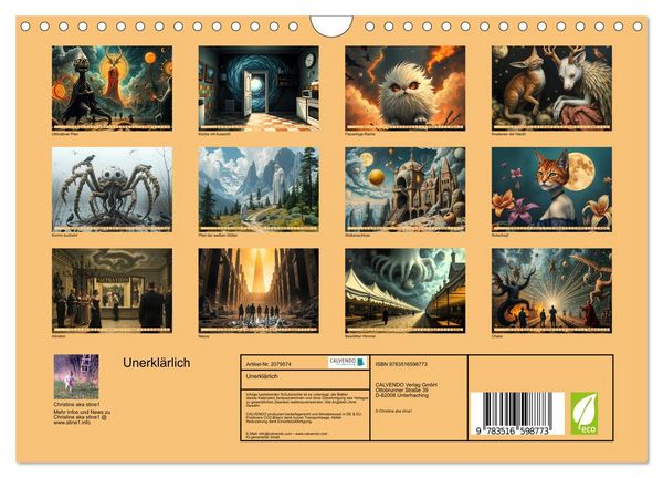Produktbild: Unerkl&auml;rlich (Wandkalender 2026 DIN A4 quer), CALVENDO Monatskalender