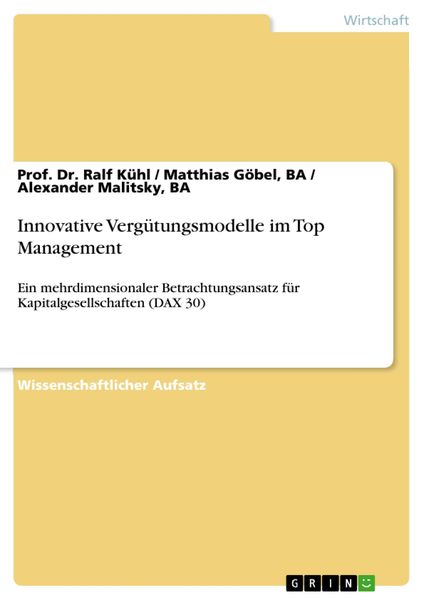 Produktbild: Innovative Verg&uuml;tungsmodelle im Top Management