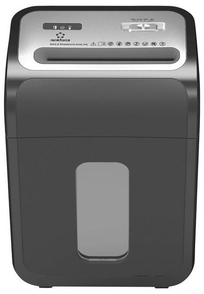 Produktbild: Renkforce RF-PPS-20L Aktenvernichter 8 Blatt Mikroschnitt 3 x 9 mm P-5 20 l Vernichtet auch Kreditkarte