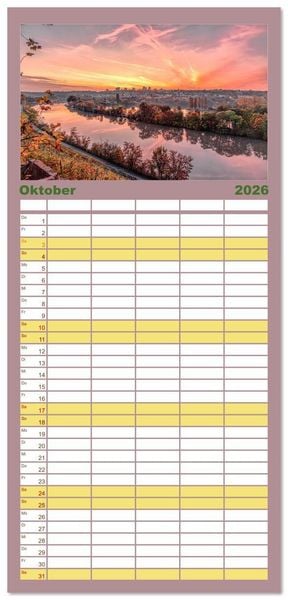 Produktbild: Familienplaner 2026 - Stuttgart, What Else? mit 5 Spalten (Wandkalender, 21 x 45 cm) CALVENDO