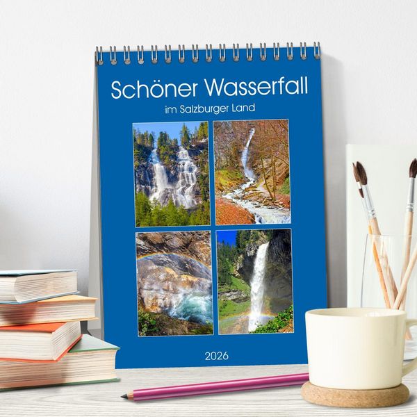 Produktbild: Sch&ouml;ner Wasserfall (Tischkalender 2026 DIN A5 hoch), CALVENDO Monatskalender