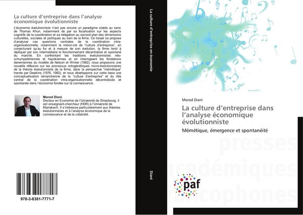 Produktbild: La culture d'entreprise dans l'analyse &eacute;conomique &eacute;volutionniste