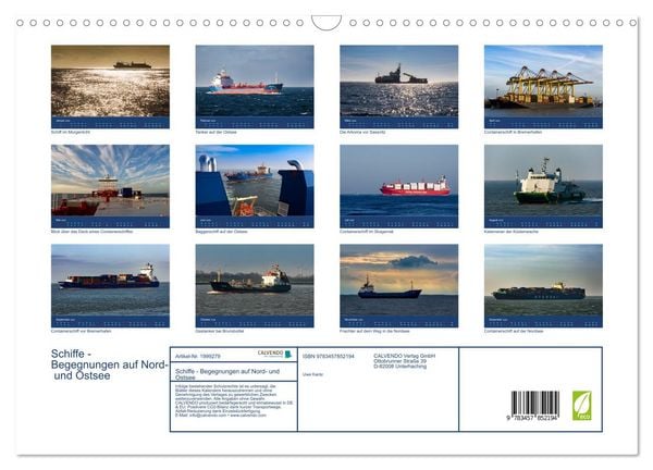 Produktbild: Schiffe - Begegnungen auf Nord- und Ostsee (Wandkalender 2026 DIN A3 quer), CALVENDO Monatskalender