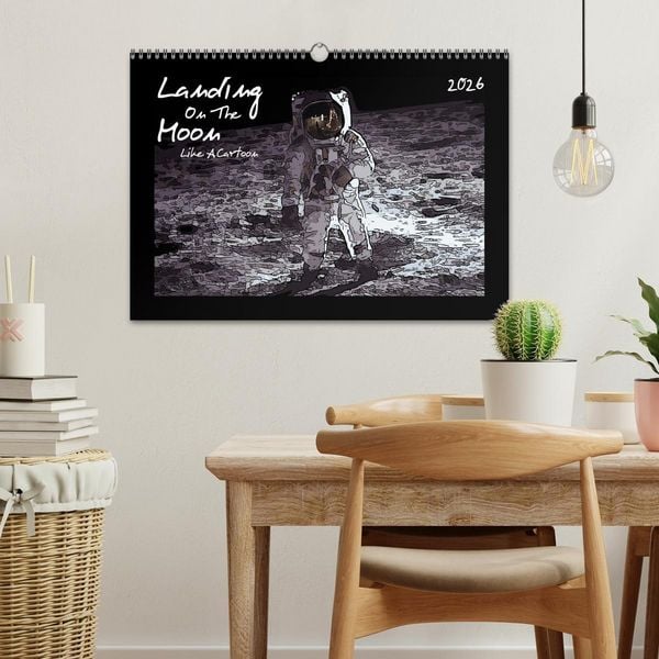 Produktbild: Landing On The Moon Like A Cartoon (Wandkalender 2026 DIN A3 quer), CALVENDO Monatskalender