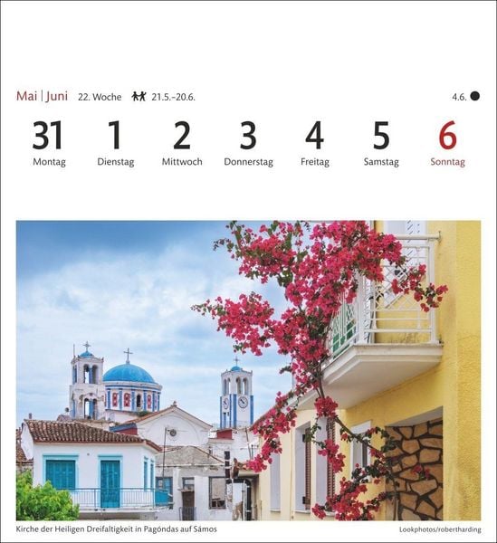 Produktbild: Griechische Inseln Sehnsuchtskalender 2027 - Wochenkalender mit 53 Postkarten