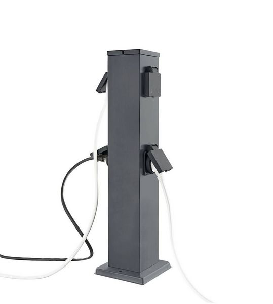 Produktbild: Heitronic 501335 Steckdosen-Verteiler Anthrazit erh&ouml;hter Ber&uuml;hrungsschutz