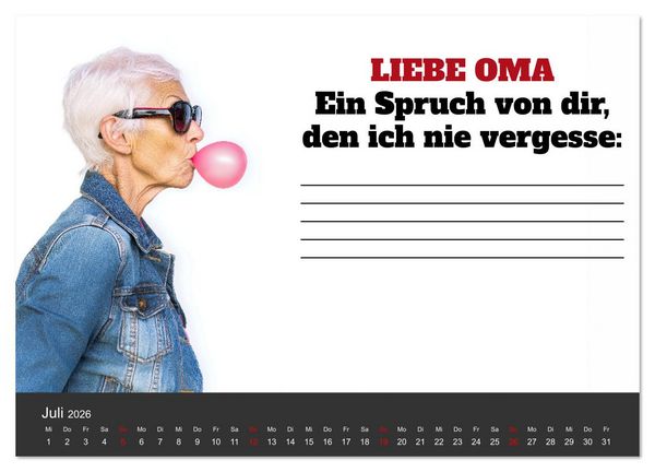 Produktbild: Kalender f&uuml;r Oma - Was ich dir sagen will (Wandkalender 2026 DIN A4 quer), CALVENDO Monatskalender