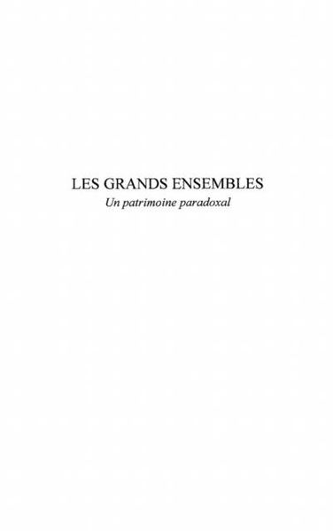 Produktbild: Grands ensembles: un patrimoine paradoxa