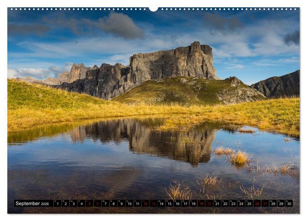 Produktbild: Bergseen in den Dolomiten (hochwertiger Premium Wandkalender 2026 DIN A2 quer), Kunstdruck in Hochglanz