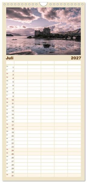 Produktbild: Familienplaner 2027 - Die Highlands - Schottlands rauher Nordwesten mit 5 Spalten (Wandkalender, 21 x 45 cm) CALVENDO