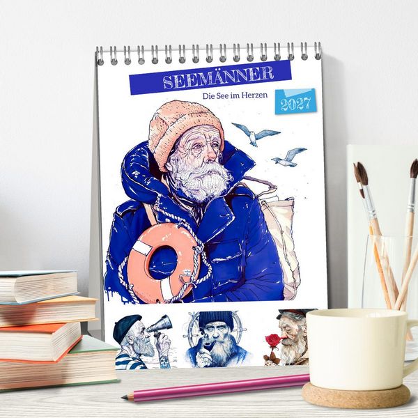 Produktbild: Seem&auml;nner - Die See im Herzen (Tischkalender 2027 DIN A5 hoch), CALVENDO Monatskalender