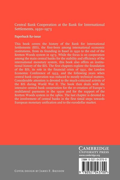 Produktbild: Central Bank Cooperation at the Bank for International Settlements, 1930 1973