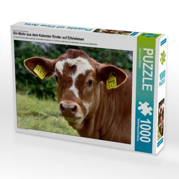 CALVENDO Puzzle Ein Motiv aus dem Kalender Rinder auf Eifelwiesen | 1000 Teile Lege-Größe 64x48cm Foto-Puzzle für glückliche Stunden