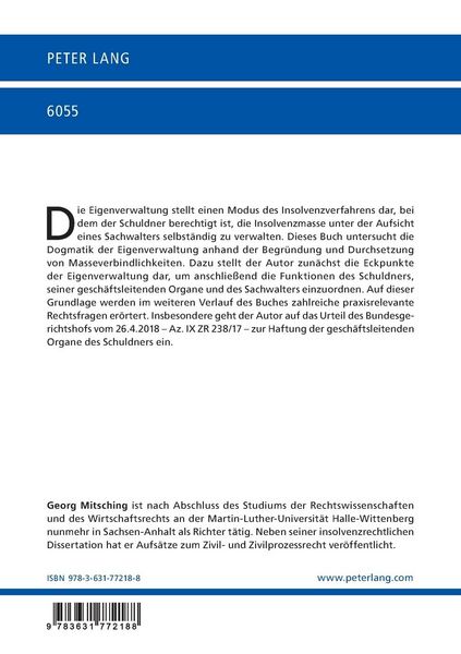 Produktbild: Masseverbindlichkeiten in der Eigenverwaltung