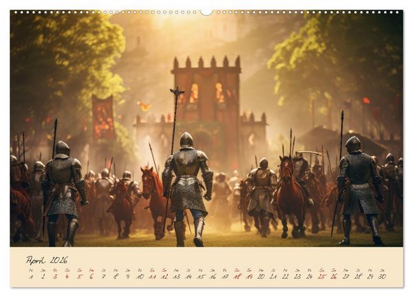 Produktbild: Jahreszeiten im Mittelalter (hochwertiger Premium Wandkalender 2026 DIN A2 quer), Kunstdruck in Hochglanz