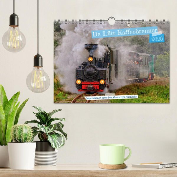 Produktbild: De L&uuml;tt Kaffeebrenner &ndash; Impressionen einer Mecklenburger Kleinbahn (Wandkalender 2026 DIN A4 quer), CALVENDO Monatskalender