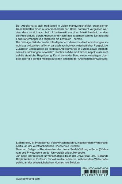 Produktbild: Arbeitsmarktentwicklung und -regulierung