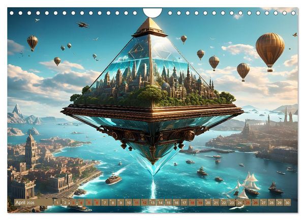 Produktbild: Steampunk Pyramidenwelt (Wandkalender 2026 DIN A4 quer), CALVENDO Monatskalender