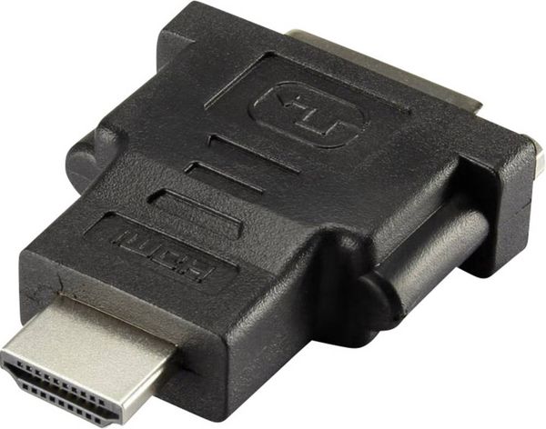 Renkforce RF-4212231 HDMI / DVI Adapter [1x HDMI-Stecker - 1x DVI-Buchse 24+1pol.] Schwarz