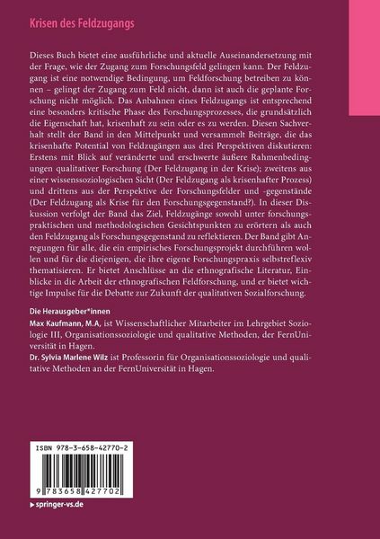 Produktbild: Krisen des Feldzugangs