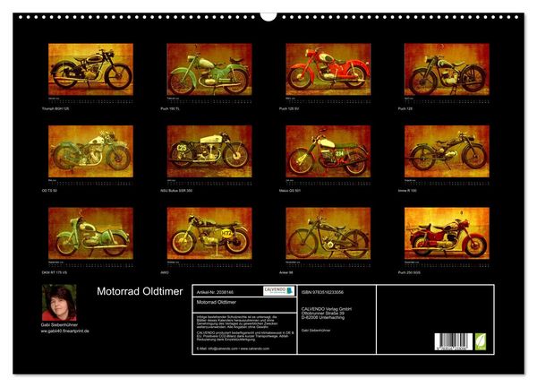 Produktbild: Motorrad Oldtimer (Wandkalender 2026 DIN A2 quer), CALVENDO Monatskalender