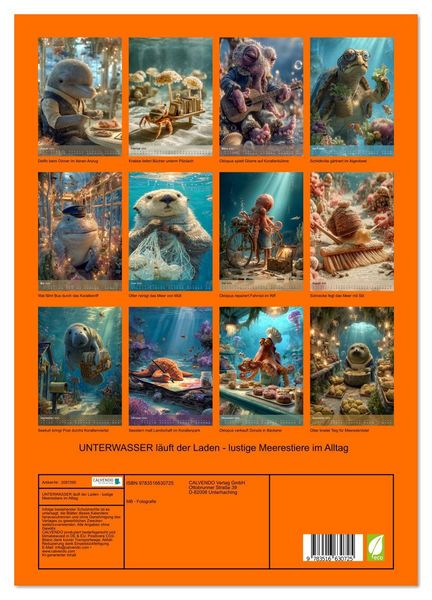 Produktbild: UNTERWASSER l&auml;uft der Laden - lustige Meerestiere im Alltag (Wandkalender 2026 DIN A3 hoch), CALVENDO Monatskalender