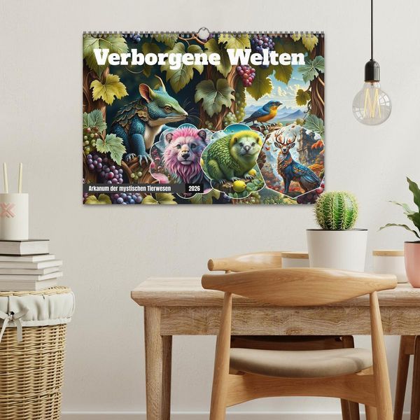 Produktbild: Verborgene Welten: Arkanum der mystischen Tierwesen (Wandkalender 2026 DIN A3 quer), CALVENDO Monatskalender