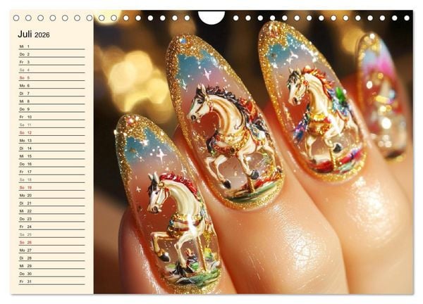 Produktbild: Kreative Nagelkunst. Ausdrucksstarke Designs und Farben (Wandkalender 2026 DIN A4 quer), CALVENDO Monatskalender