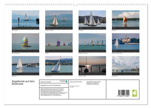 Produktbild: Segelboote auf dem Bodensee (hochwertiger Premium Wandkalender 2026 DIN A2 quer), Kunstdruck in Hochglanz
