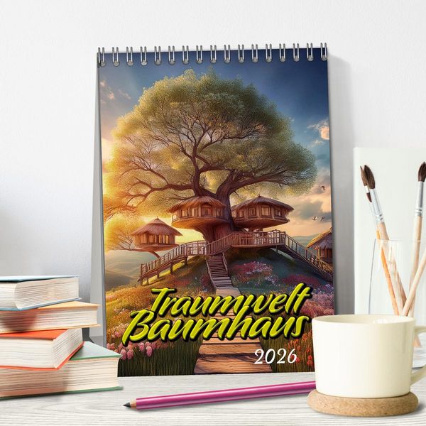 Produktbild: Traumwelt Baumhaus (Tischkalender 2026 DIN A5 hoch), CALVENDO Monatskalender