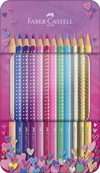 Produktbild: Faber-Castell Buntstifte Pinkes Sparkle, 12er Metalletui