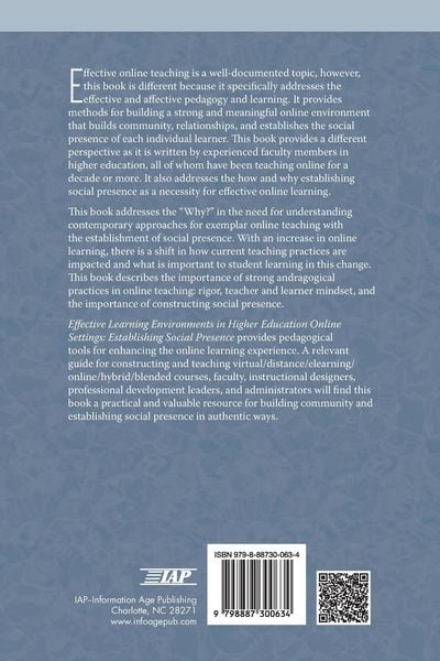 Produktbild: Effective Learning Environments in Higher Education Online Settings