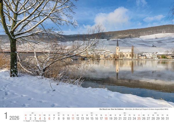 Produktbild: Mosel von Trier bis Koblenz 2026 Bildkalender A4 quer, spiralgebunden