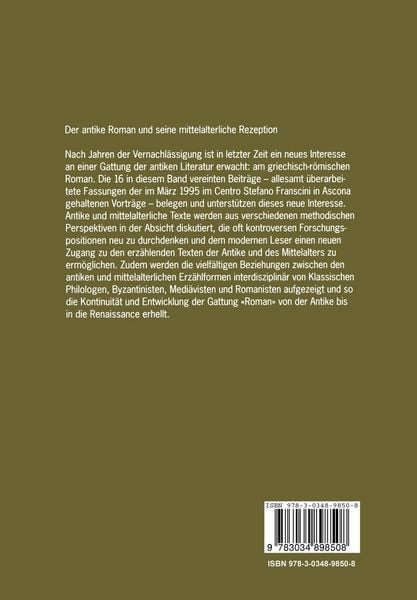 Produktbild: Der antike Roman und seine mittelalterliche Rezeption