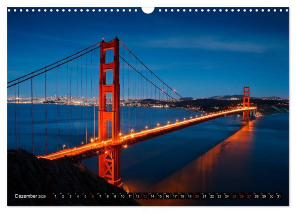 Produktbild: Golden Gate Bridge (Wandkalender 2026 DIN A3 quer), CALVENDO Monatskalender